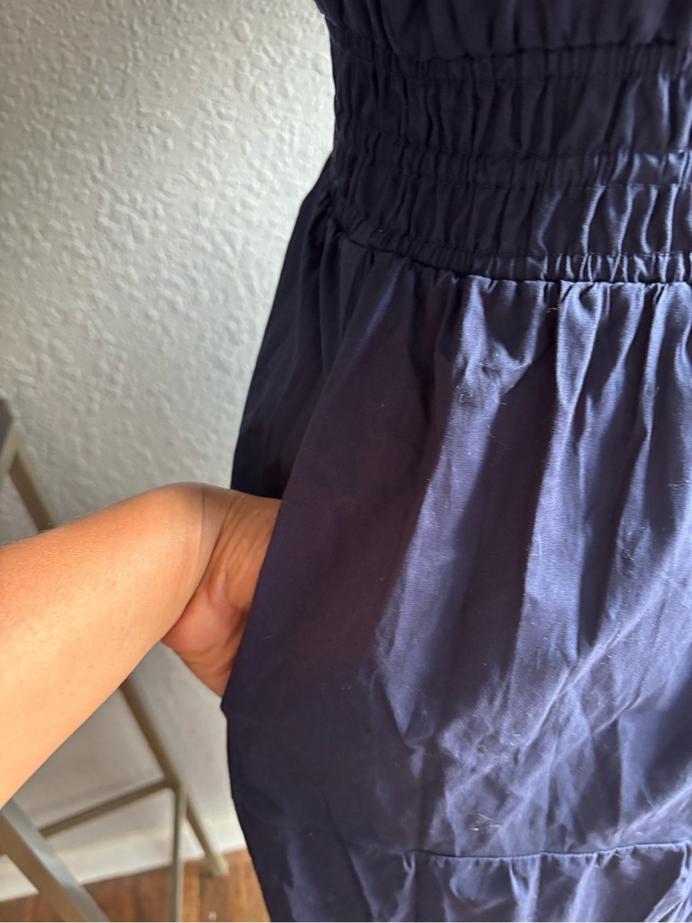 Cynthia Rowley Navy Scalloped-Trim Tiered Maxi Dress - Picture 5 of 7